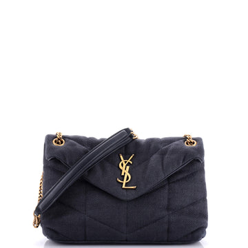 Saint Laurent Loulou Puffer Shoulder Bag Quilted Canvas Small