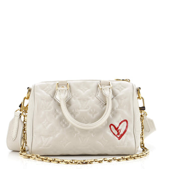 Louis Vuitton Speedy Bandouliere Bag Limited Edition Fall in Love Monogram Embossed Lambskin 22