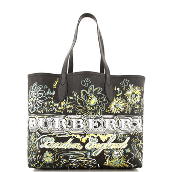 Burberry Reversible Graffiti Giant Tote Printed Canvas Medium