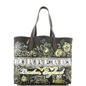 Burberry Reversible Graffiti Giant Tote Printed Canvas Medium