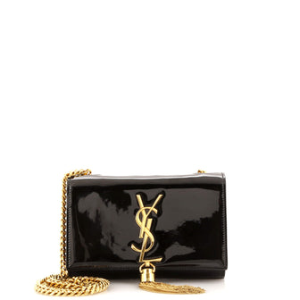 Saint Laurent Classic Monogram Tassel Crossbody Bag Patent Small