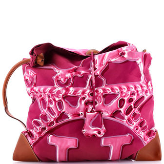 Hermes Silky City Bag Printed Silk and Leather GM