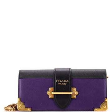 Prada Cahier Chain Clutch City Calf and Saffiano