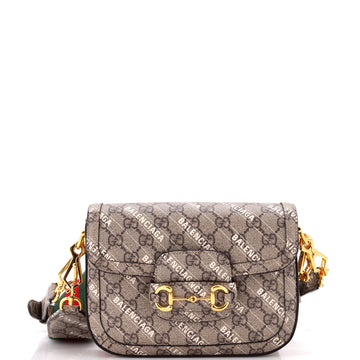 Gucci x Balenciaga The Hacker Project Horsebit 1955 Shoulder Bag GG Coated Canvas Mini