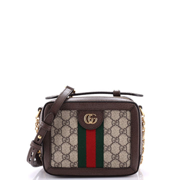 Gucci Ophidia Zip Around Camera Bag GG Coated Canvas Mini
