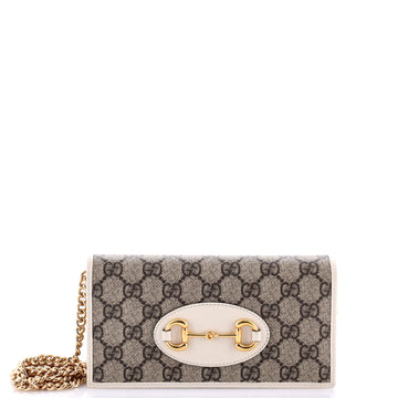 Gucci Horsebit 1955 Chain Wallet GG Coated Canvas