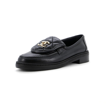 Chanel Women's CC Loafers Quilted Leather