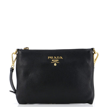 Prada Flat Zip Crossbody Bag Vitello Daino Mini