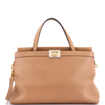 Gucci Linea Matisse Interlocking G Top Handle Tote Leather Medium