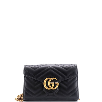Gucci GG Marmont Chain Wallet Matelasse Leather Mini