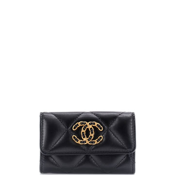 Chanel 19 Flap Card Case Quilted Leather