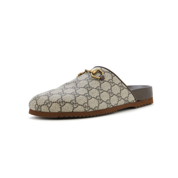 Gucci Women's Horsebit Mule Slippers GG Coated Canvas