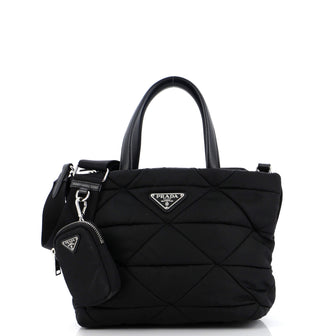Prada Padded Tote Bag Quilted Re-Nylon with Leather Small