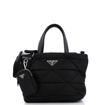 Prada Padded Tote Bag Quilted Re-Nylon with Leather Small