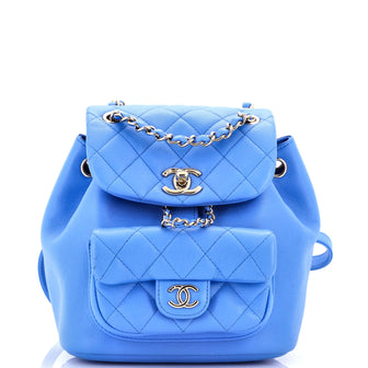 Chanel Duma Drawstring Backpack Quilted Leather Small