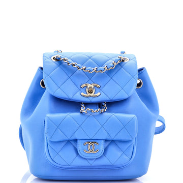 Chanel Duma Drawstring Backpack Quilted Leather Small