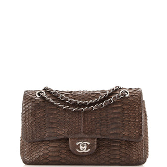 Chanel Classic Double Flap Bag Python Medium