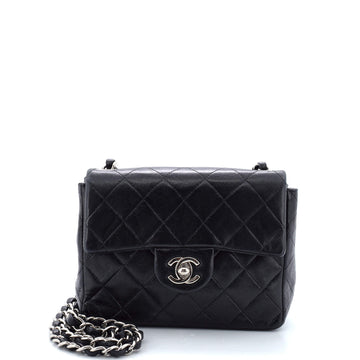 Chanel Square Classic Single Flap Bag Quilted Lambskin Mini
