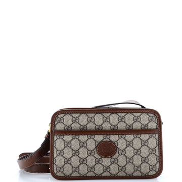 Gucci Interlocking G Patch Camera Bag GG Coated Canvas Mini