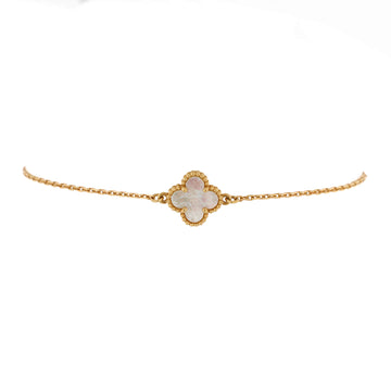 Van Cleef & Arpels Sweet Alhambra Bracelet 18K Yellow Gold and Mother of Pearl