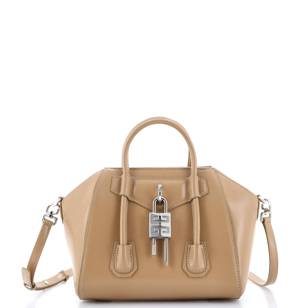 Givenchy Antigona Lock Bag Leather Mini Neutral 3071066