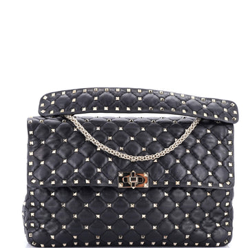 Valentino Garavani Rockstud Spike Flap Bag Quilted Leather Large