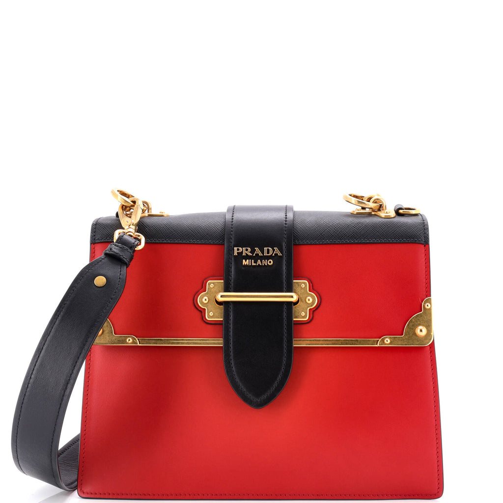 Prada Cahier Convertible Shoulder Bag City Calf and Saffiano