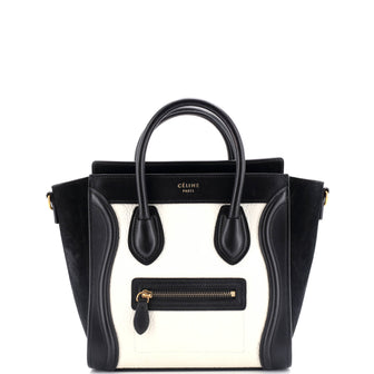 Celine Bicolor Luggage Bag Grainy Leather Nano