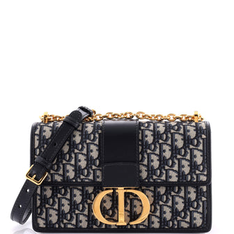 Christian Dior 30 Montaigne Chain Flap Bag Oblique Canvas East West