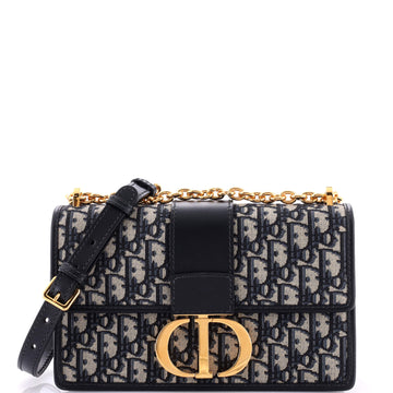 Christian Dior 30 Montaigne Chain Flap Bag Oblique Canvas East West