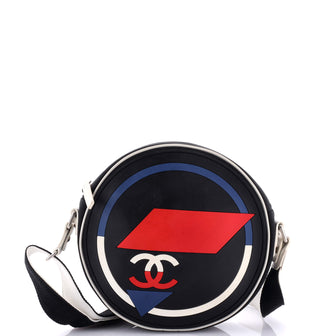 Chanel Airlines Round Crossbody Bag Canvas and Rubber