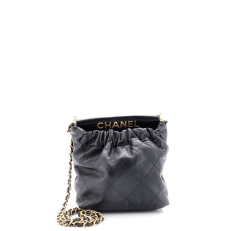 Chanel Resin Charms Chain Bucket Bag Quilted Lambskin Small
