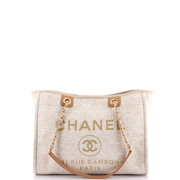 Chanel Deauville Tote Raffia with Glitter Detail Small