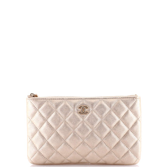 Chanel Classic O Case Pouch Quilted Caviar Small