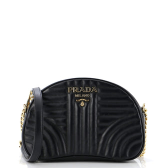 Prada Dome Crossbody Bag Diagramme Quilted Leather Small