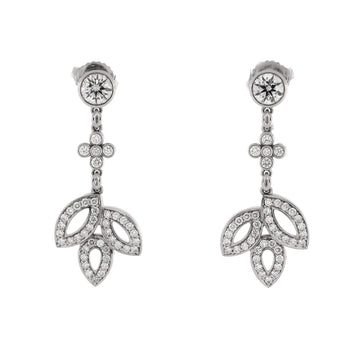 Harry Winston Lily Cluster Drop Earrings Platinum with Diamonds