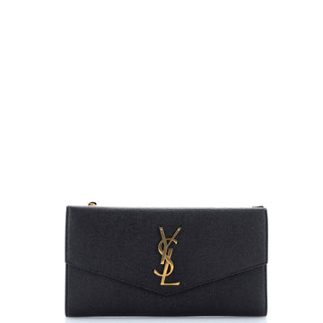 Saint Laurent Uptown Flap Wallet Leather Long
