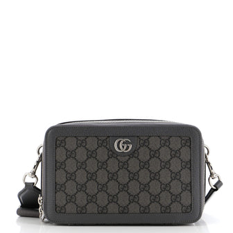 Gucci Ophidia Zip Around Camera Crossbody Bag GG Coated Canvas Small