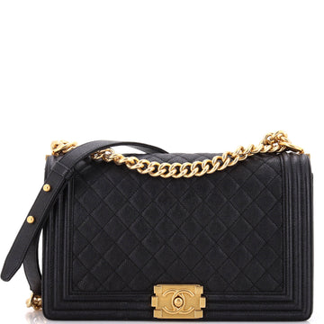 Chanel Boy Flap Bag Quilted Caviar New Medium
