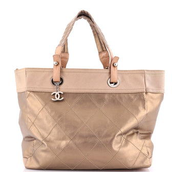 Chanel Biarritz Tote Quilted Coated Canvas Large