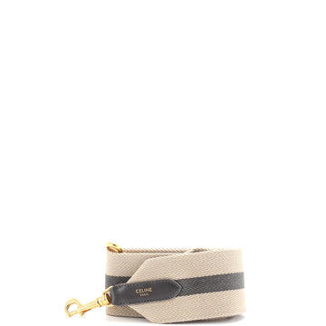 Celine Logo Shoulder Strap Jacquard Wool Long