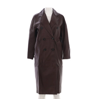 Max Mara Women's Ussuri Double Breasted Coat Leather