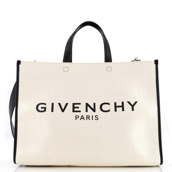 Givenchy G-Tote 4G Embossed Coated Canvas Medium