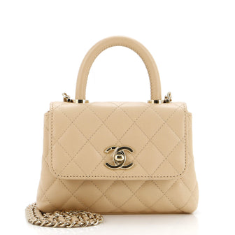 Chanel Coco Top Handle Bag Quilted Caviar Extra Mini
