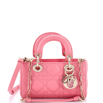 Christian Dior Lady D-Joy Bag Cannage Quilt Lambskin Micro