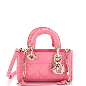 Christian Dior Lady D-Joy Bag Cannage Quilt Lambskin Micro