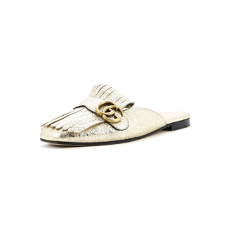 Gucci Women's GG Marmont Fringed Mules Leather