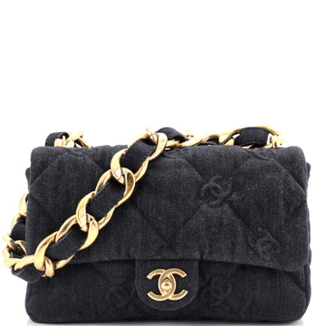 Chanel Funky Town Flap Bag CC Embossed Quilted Denim Medium