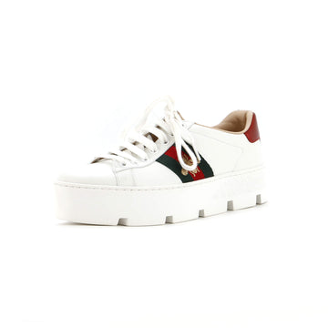 Gucci Women's Ace Web Platform Sneakers Leather