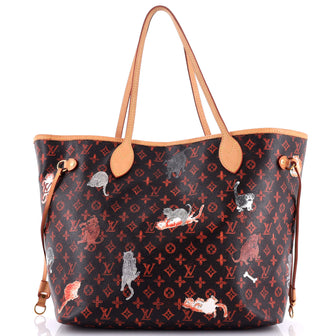 Louis Vuitton Neverfull NM Tote Limited Edition Grace Coddington Catogram Canvas MM